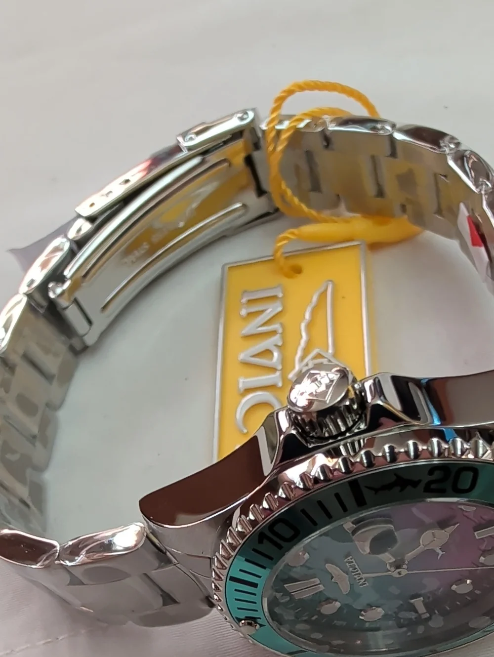 NWT Invicta Pro Diver 34mm Women’s Stainless Steel Watch Teal & Pink Ombre Dial